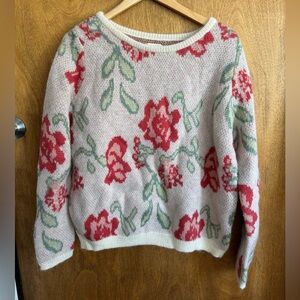 Sezane Romane Jumper sweater floral ecru
